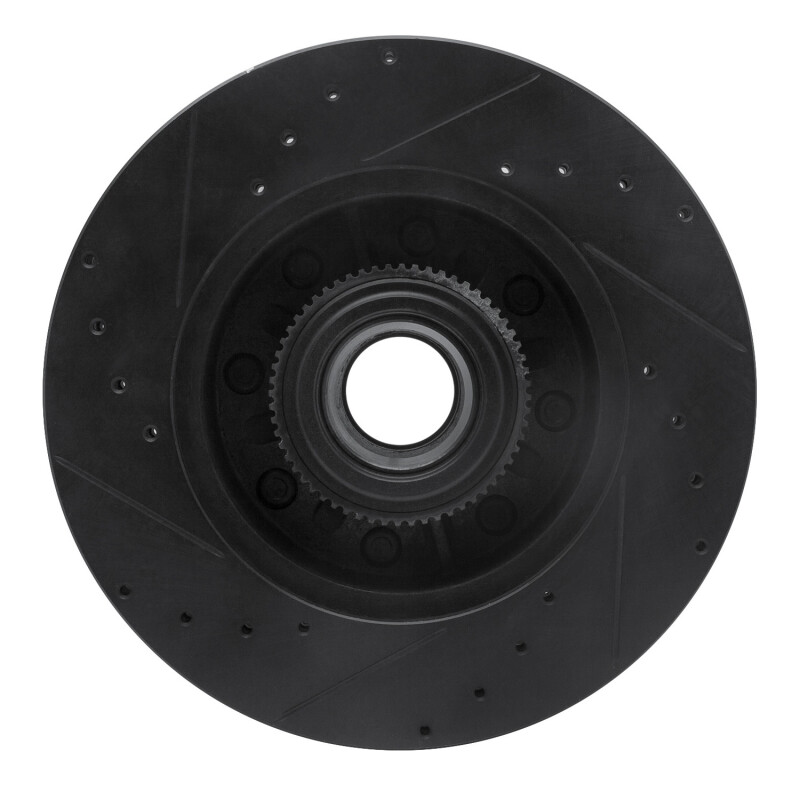 Ford F-350 Super Duty Brake Rotor (1) - Front Right - R1 Concepts - Drilled & Slotted - Black - `11-`25